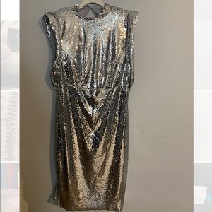 ASOS Design NWT sequin silver mini dress